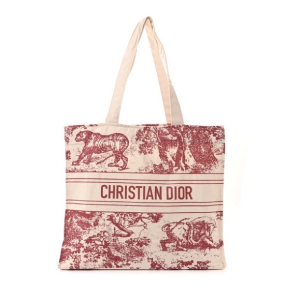 Dior Handbags - Christian Dior Dioriviera Red Straw Tote Bag Raffia Spacious Italy NEW